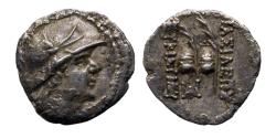 Ancient Coins - BAKTRIA, Greco-Baktrian Kingdom. Eukratides I Megas. Circa 170-145 BC. AR Obol