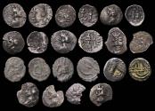 World Coins - Greek coins: Persis, lot of 13 AR silver coins (obol or hemiobols), Late 1st. century
