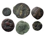 Ancient Coins - Greek coins: Lot of 6 Æ greek bronze coins, incl. rarities!