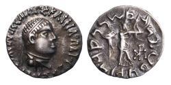 Ancient Coins - BAKTRIA, Indo-Greek Kingdom. Apollodotos II Soter Philopator Megas. Circa 80-65 BC. AR Drachm EF