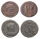 Ancient Coins - Rom,an Imperial: Pair of very scarce bronzes of Severus and Constantine as Casars with radiated busts