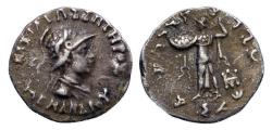 Ancient Coins - BAKTRIA, Indo-Greek Kingdom. Attractive Menander I Soter. Circa 155-130 BC. AR silver Drachm