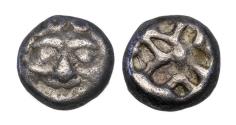 Ancient Coins - Greek coins: Fine archaic silver AR drachm of Parion, 5th century BC.!