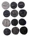Ancient Coins - Lot of 6 Indo-Greek Baktrian silver and Bi tetradrachms, Fine to Good VF