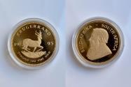 World Coins - Krugerrand 1995 1oz proof gold coin in original case and COA