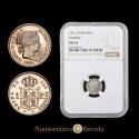 World Coins - Isabella II (1833-1868). 1 real. 1861. Madrid. (Cal. 310). 1.20 grams. Choice. Light toning. Encapsulated by NGC as MS 63. NGC reports only one specimen in a higher grade. Scarce ...