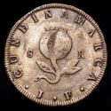 World Coins - COLOMBIA. Cundinamarca. Republic 8 Reales 1820-JF, Bogotá mint, KM-C6, Restrepo-157.1. Crowned head facing left. Encapsulated by NGC as VF35. Scarce.