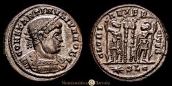 Ancient Coins - Constantine II (Caesar, 316-337). Follis. Lugdunum. RIC 263. 2.64 g. 17 mm. Very fine.