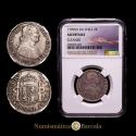 World Coins - Charles IV. 1795 Santiago. DA. 2 reales. (AC.692). Scarce. Graded by NGC as AU Details.