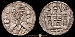 World Coins - Kingdom of Castile and León. Alfonso VIII (1158-1214). Dinero. (Bautista-322). (Abm-204.2). VF. 1.08 grams. Uncertain mint. Crescent and star above the castle. EF-.