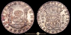 World Coins - Ferdinand VI (1746-1759). 8 reales. 1757. Mexico City. MM. (Cal-493). Silver. 26.86 g. Partial original luster. Attractive patina. Well-struck. Rare in this condition. Choice Extremely Fine.