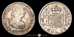 World Coins - Charles IV. 1/2 Real. (1.67g). Guatemala. 1798. Assayer M. AC-217. Choice Very Fine.