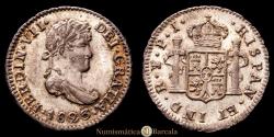 World Coins - Ferdinand VII. 1823 Potosí. PJ. 1/2 real. (AC.438). Choice. Some original luster. 1.66 grams. AU/AU+.