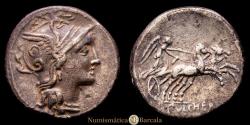 Ancient Coins - Claudia. Gaius Claudius Pulcher. Denarius. 110-109 BC. Rome. (FFc-565). (Craw-300/1). Silver. 3.69 grams. Choice Very Fine.