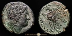 Ancient Coins - SICILY - SYRACUSE. Hemilitron. c. 287-278 B.C. Syracuse, Sicily. AE. 9.48 grams, 24 mm. R1. ANS.80 - MIAMG.5225. AU/AU+.