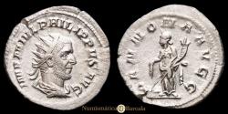 Ancient Coins - Philip I. Antoninianus. (2.88 g.). Rome, 246 AD. ANNONA AVGG. RIC IV 28c. Choice Extremely Fine. Original mint luster.
