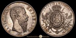 World Coins - Mexico - Maximilian I. 1 Peso. (26.87 g.). Mexico City. 1866. KM-388.1. AU-. Light patina.