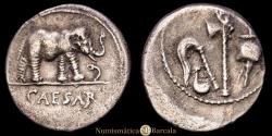 Ancient Coins - Julius Caesar. Denarius. 54-51 BC. Gaul. (Ffc-50). (Craw-443/1). (Cal-640). AR. 3.17 g. Choice VF.