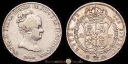 World Coins - Isabella II (1833-1868). 20 reales. 1849. Madrid. CL. (Cal-588). Ag. 26.00 grams. Minor edge nicks. Scarce. EF.