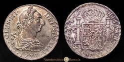 World Coins - Charles III (1759-1788). 8 reales. 1777. Mexico. FM. (Cal-1112). Ag. 26.96 grams. Mint luster remains. AU-.