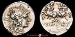 Ancient Coins - C. Servilius. Silver denarius (3.98 g.). Rome, 136 B.C. FFC-111. VF+.