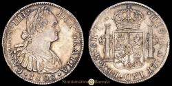 World Coins - Charles IV. 8 reales (26.91 g.). Mexico City. 1808. Assayer T·H. AC-988. Choice Very Fine.