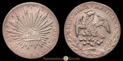World Coins - Mexico. 8 reales. 1892. Guadalajara. JS. (KM-377.6). Silver. 26.72 grams. VF.