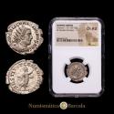 Ancient Coins - Valerian I. 253-260 AD. Silver Antoninianus (23 mm, 3.58 g, 6 h). Antioch mint. 1st emission. RIC V 220 var; MIR 36, 1564a. Encapsulated by NGC as Ch AU.