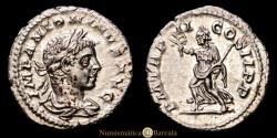 Ancient Coins - Elagabalus. Denarius. (3.37 g.). Rome. 219 A.D. RIC-21. Choice Extremely Fine. Original mint luster.