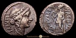 Ancient Coins - Mn. Acilius Glabrio, Glabrio. Denarius. 55 BC Rome. (Ffc-96). (Craw-442/1a). AR. 3.94 grams. Dark patina with slight bluish toning on reverse. Choice VF.