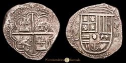 World Coins - Philip II. 4 Reales. (12.64g.). Granada. 1595. Assayer F. AC-491. VF+.