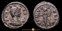 Ancient Coins - Severina. Augusta, 270-275 AD. Æ Denarius (2.71 g). Rome, spring-autumn 275. CBN 285-6. Cohen 14. RIC 6. RIC V online 1861. Choice VF.