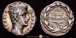 Ancient Coins - AUGUSTUS. Denarius. (AR 3.42g/17mm). 18-19 BC. Possibly minted at Colonia Patricia. (RIC 77a). VF. Rare specimen.