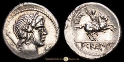 Ancient Coins - Crepusia. Denarius (3.21 g.). Rome, 82 B.C. Cr-361/1. XF. Original luster, fine detail.