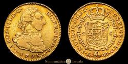 World Coins - Charles III (1759-1788). 2 escudos. 1773. Madrid. PJ. (Cal-1544). Gold. 6.68 g. Choice Very Fine.