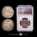 World Coins - Charles III (1759-1788). 2 reales. 1781. Santiago. DA. (AC.758). Rare. Encapsulated by NGC as XF Details Obv.