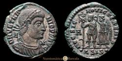 Ancient Coins - VETRANIO (350). AE. Siscia. RIC 287. 4.76 g. 22 mm. Choice Extremely Fine.