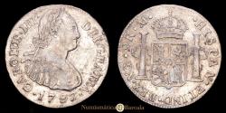 World Coins - Charles IV. 2 Reales. (6.73g.). Nueva Guatemala. 1797. Assayer R·M. AC-555. VF.