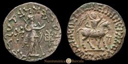 Ancient Coins - Indo-Scythians - Azes I. Tetradrachm. (9.5 g.). Western Gandhara. 58-12 B.C. (HGC 12, 637). (Senior 98.350T). VF/XF.