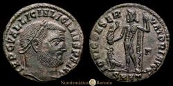 Ancient Coins - Licinius I. Follis. 313 AD. Heraclea. (RIC VI 73). Γ in right field; SMHT in exergue. AE. 3.49 grams. XF.