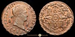 World Coins - Ferdinand VII. 2 Maravedis. (2.55g.). Segovia. 1829. AC-151. XF+. Original luster.