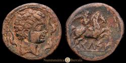 Ancient Coins - Kelse-Celsa. Unit. 120-50 BC. Velilla de Ebro (Zaragoza). Vv61.11. 12.73 g. Die axis 1 h. Slightly better than VF/VF. Greenish-brown patina.