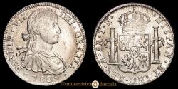 World Coins - Fernando VII. 8 Reales (26.98 g.). 1809. Mexico City. Assayer T.H. AC-1308. XF