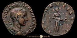 Ancient Coins - Gordian III. Sestertius. (17.33 g.). Rome. 239 AD. Michaux 146. RIC 274a. VF.