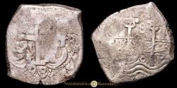 World Coins - Charles II. 8 Reales. (26.65 g.). Potosí (Bolivia). 1698. Assayer F. AC-386. VF-. Scarce two dates.