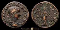 Ancient Coins - Gordian III, Roman Empire. 238-244 AD. Sestertius. 22.01 g. 32 mm. Rome mint. 238 AD. RIC IV.3 254a. VF.