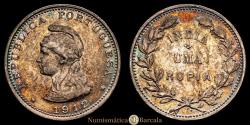 World Coins - PORTUGUESE INDIA. 1 Rupia. (Ag. 11.71g/30mm). 1912. (Gomes 09.01). EF+. Beautiful patina.