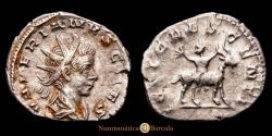 Ancient Coins - Valerian II. Antoninianus. (3.28 g.). Cologne. 256-257 AD. RIC 3. Choice Extremely Fine. Reverse: IOVI CRESCENTI