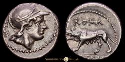 Ancient Coins - SATRIENA. P. Satrienus. Denarius (3.95 g.). Rome, 77 B.C.
