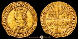 World Coins - Kingdom of Castile and León. Peter I (1350-1368). Dobla of 35 maravedís. Seville. (MMM P1, 10.28.). Au. 4.51g. Beautiful tone. EF. Very rare.